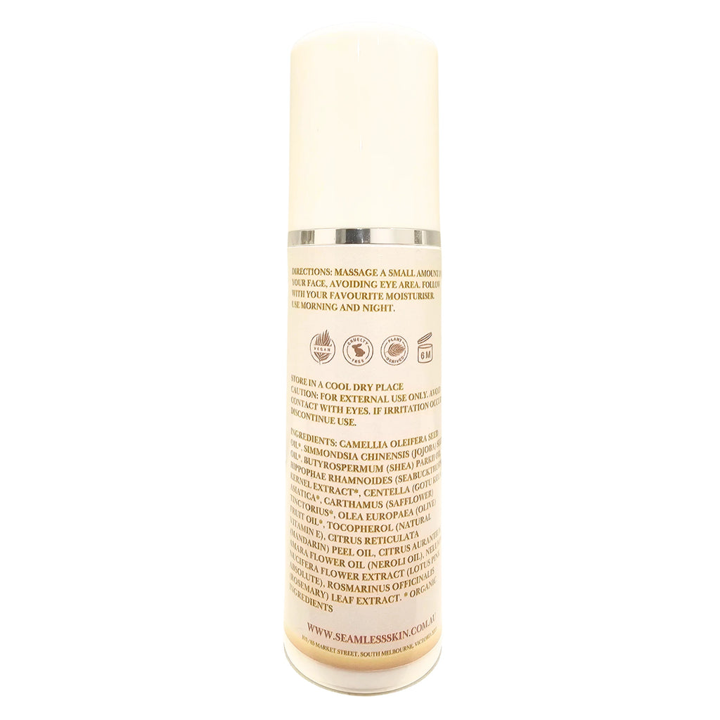 Back of Age-Defying Elixir pump with text on a white background