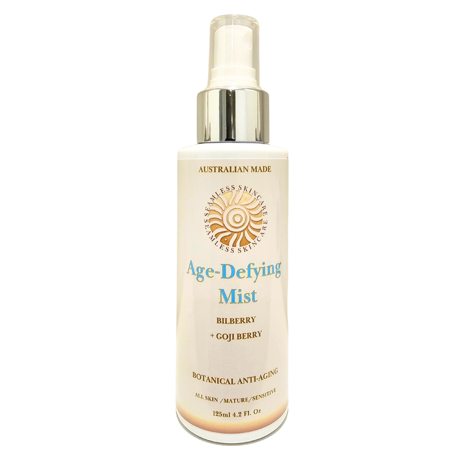 Bottle of Age-Defying Mist with a white background