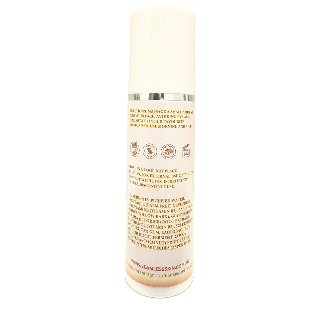 Back of B Serum Pump with text on a white background