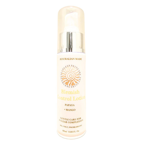 Blemish Control Lotion bottle with a sun design on a white background
