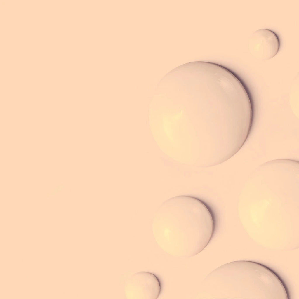 Blemish Control Mist on a Pastel pink background with circular shapes