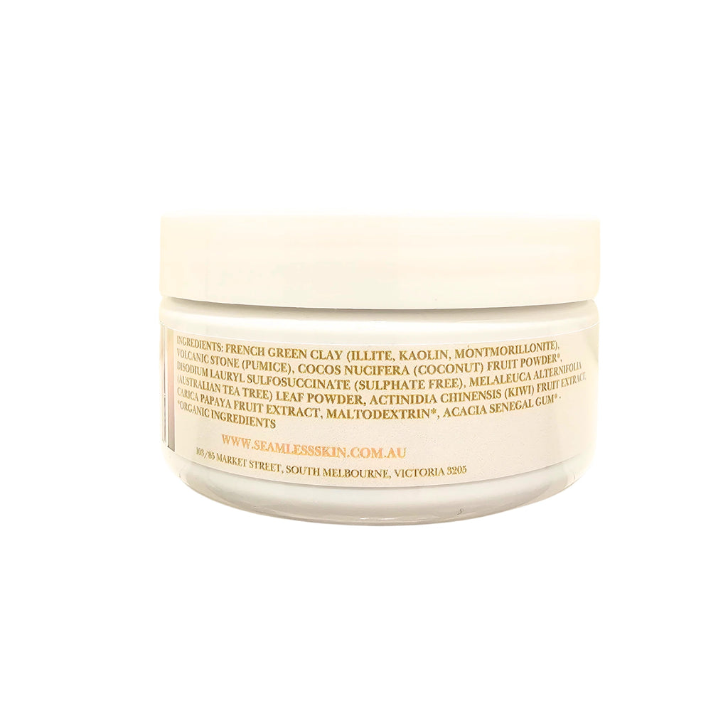 Back view of Exfoli-Glow Scrub n Mask with a white background