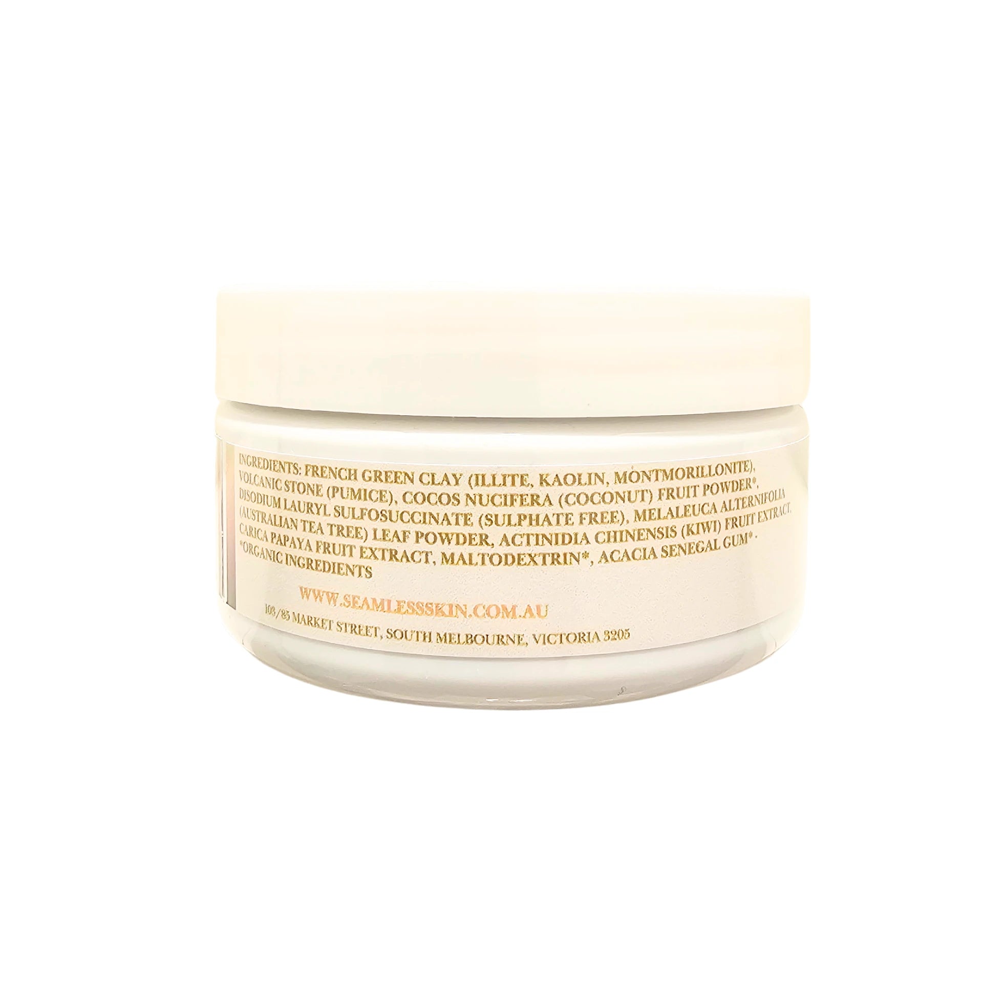 Back view of Exfoli-Glow Scrub n Mask with a white background
