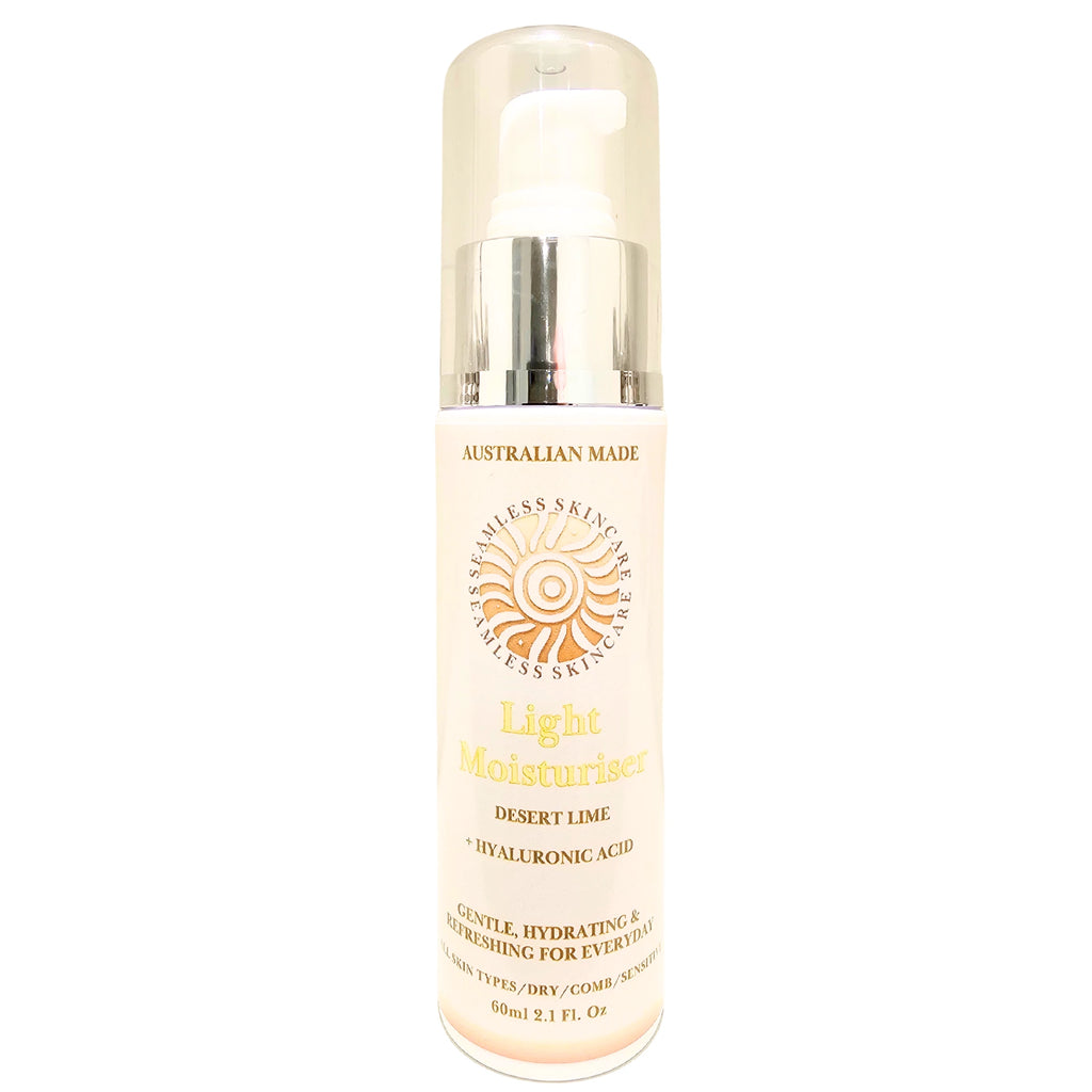 Light Moisturiser bottle labeled 'Australian Made' on a white background