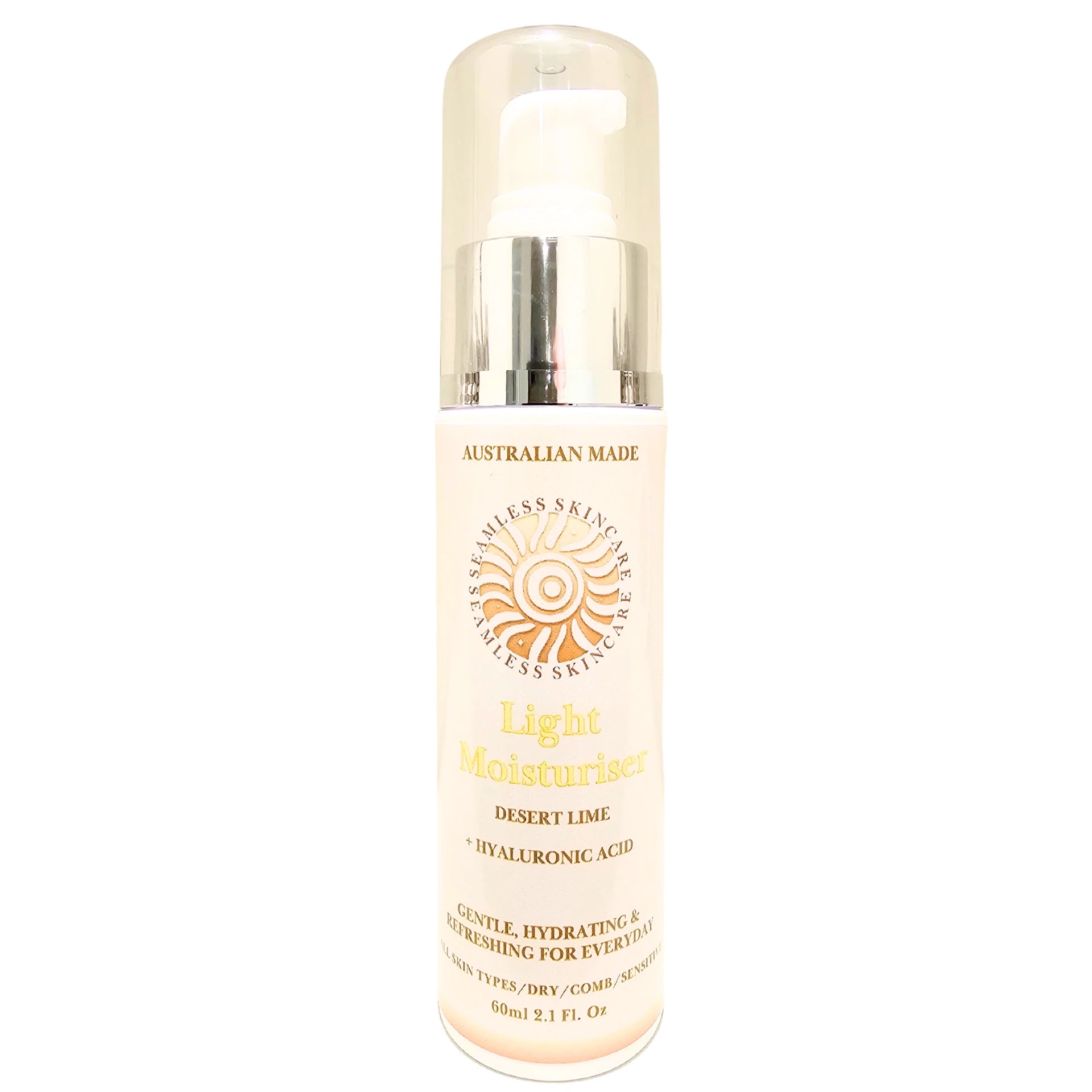Light Moisturiser bottle labeled 'Australian Made' on a white background