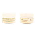 Two jars of lippy balm with ingredient lists on a white background