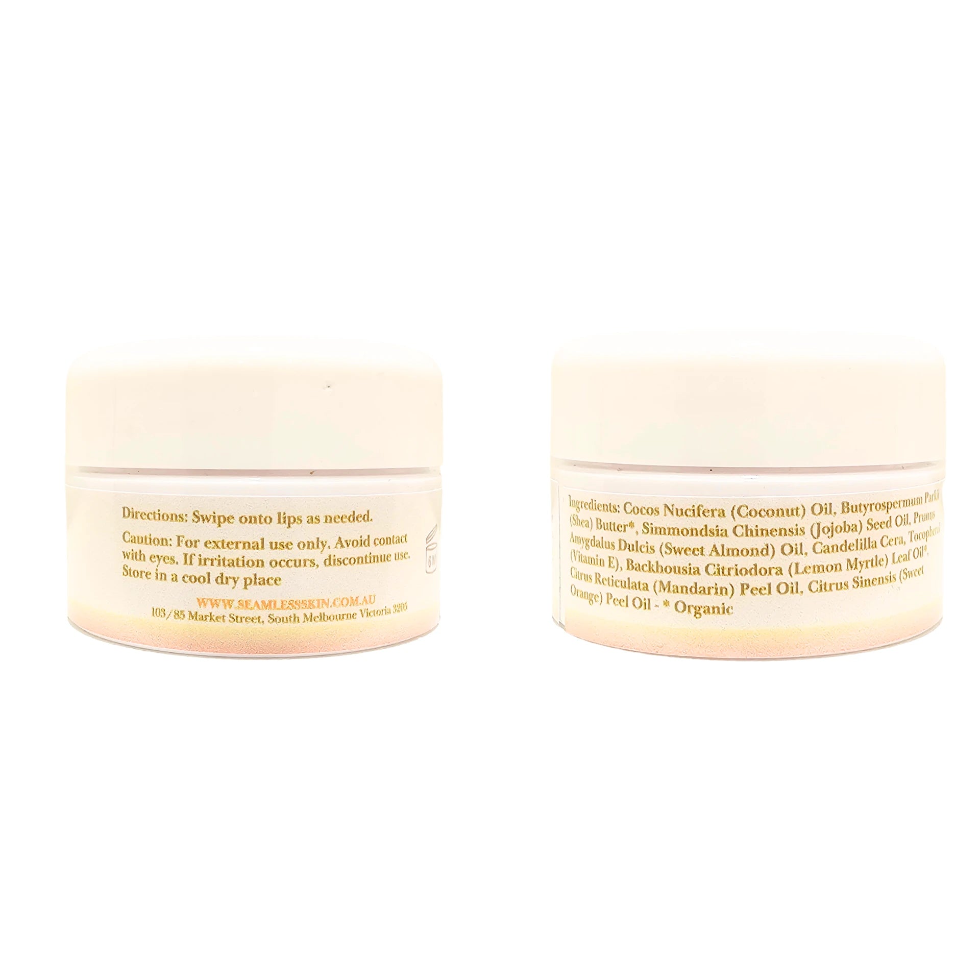 Two jars of lippy scrub with text on a white background