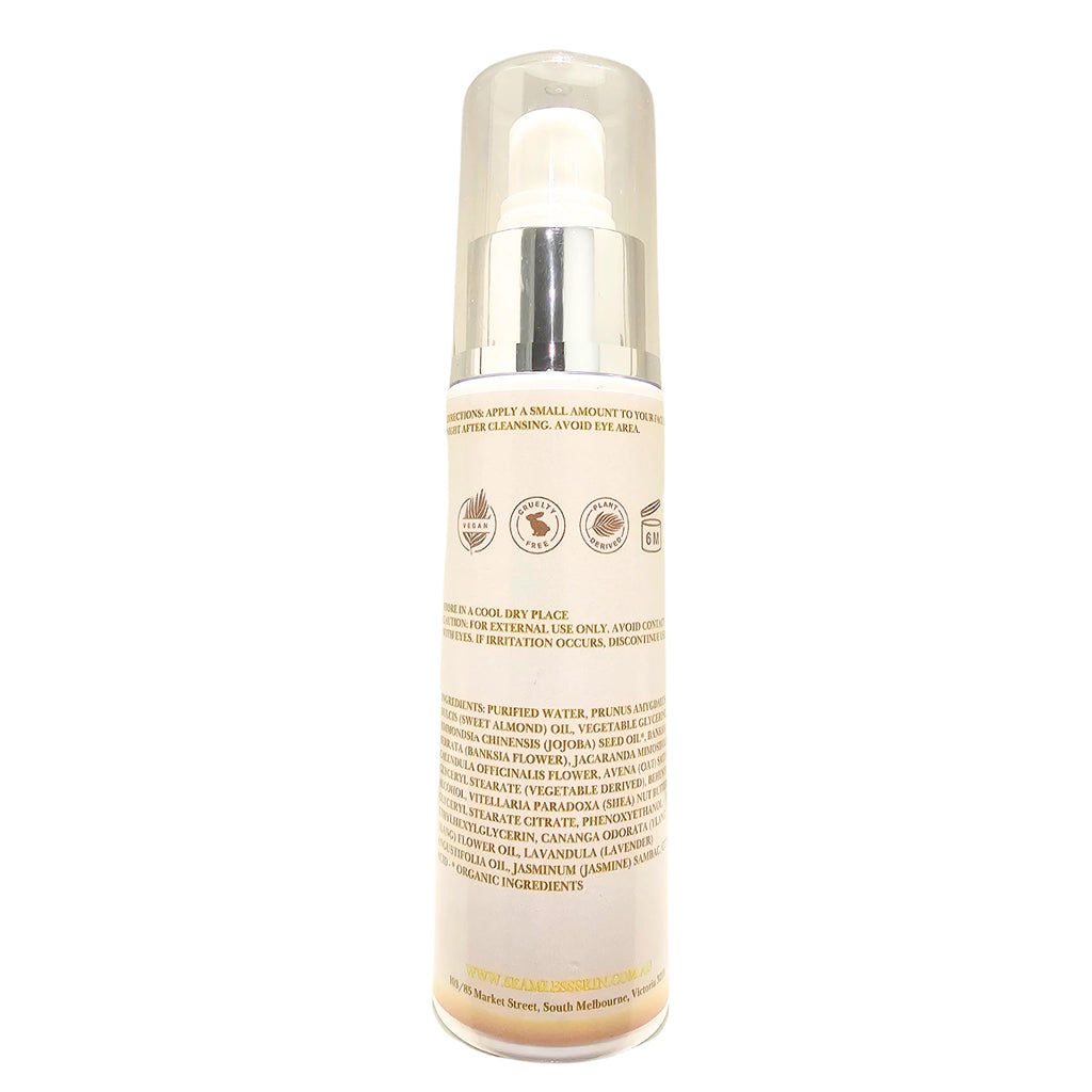 Back of Night Radiance Cream bottle with label on a white background