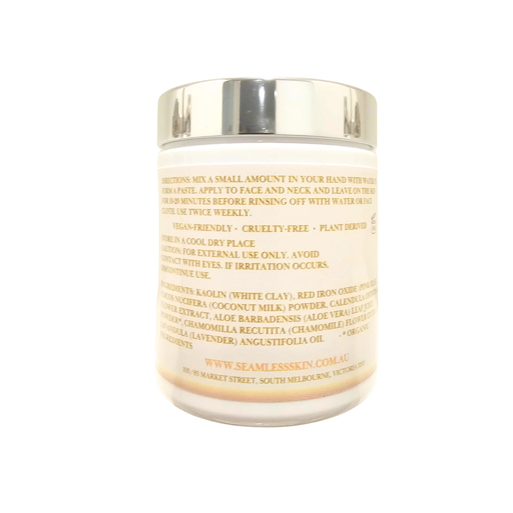 Back of Radiant Pink Clay Mask on a white background