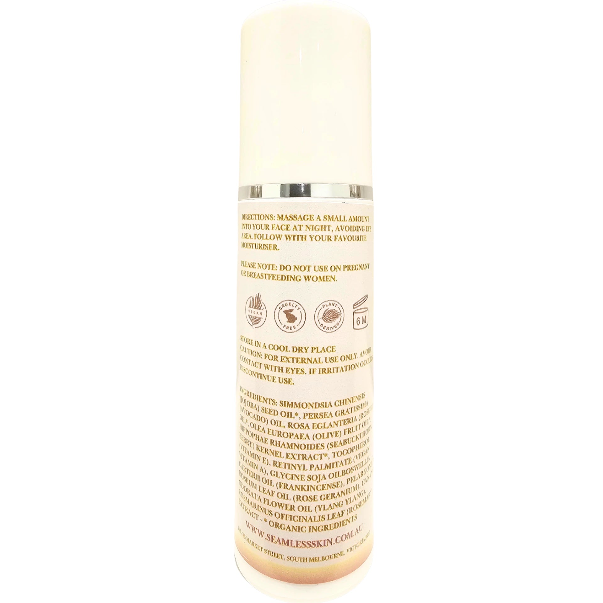 Back of Revitalising A Oil pump with label on a white background