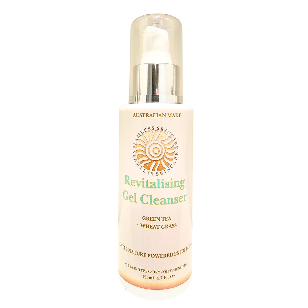 Revitalising Gel Cleanser bottle with branding on a white background