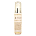 Back of Velvet Touch Moisturiser bottle with silver cap and label on a white background