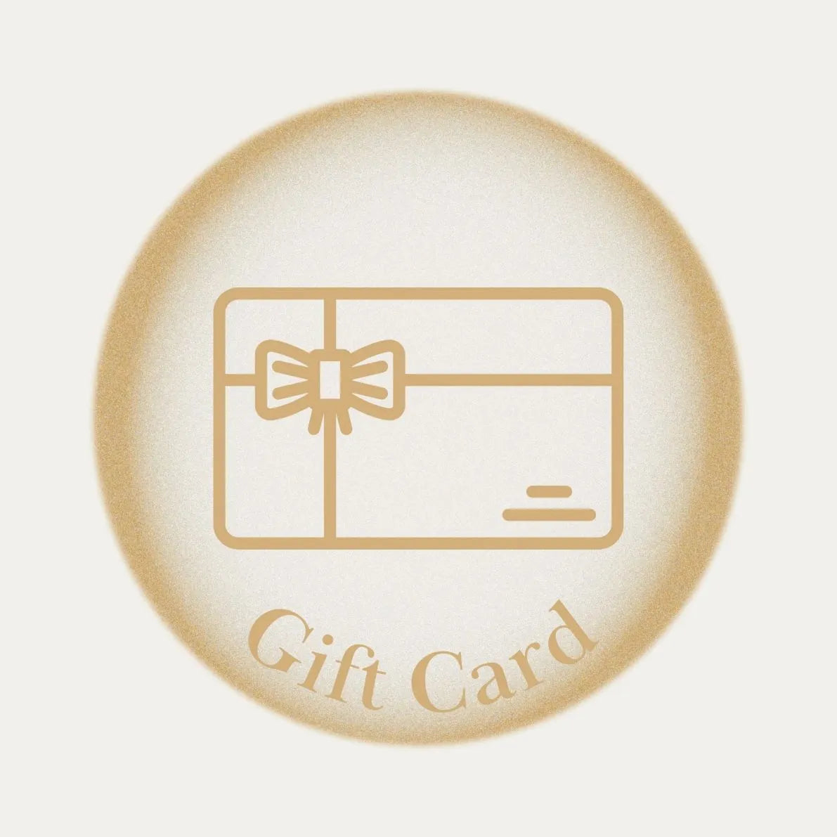 Round beige button with a gift card icon and 'Gift Card' text on a light beige background